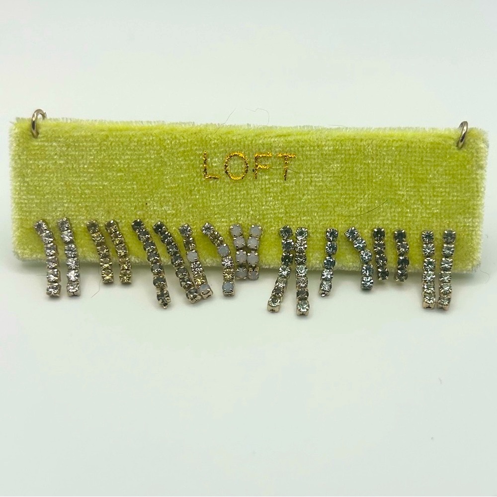 Loft Multi color earrings 9 pairs of pave stones